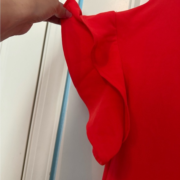 Red Maurice’s dress with flounced sleeves size Medium. - Picture 5 of 7